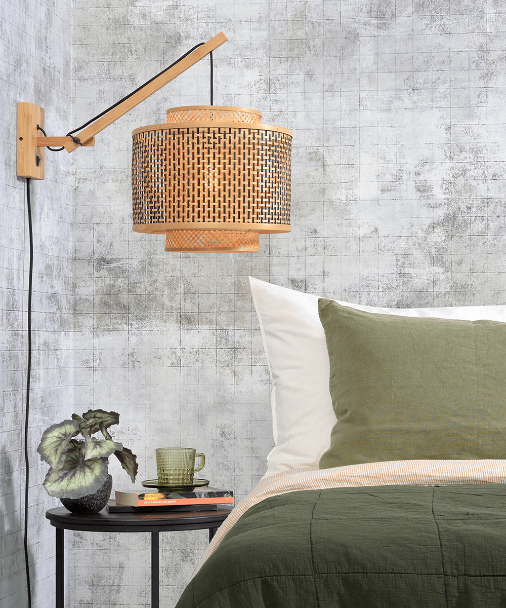 Wall Lamp - BHUTAN - Bamboo - Short Arm - Natural