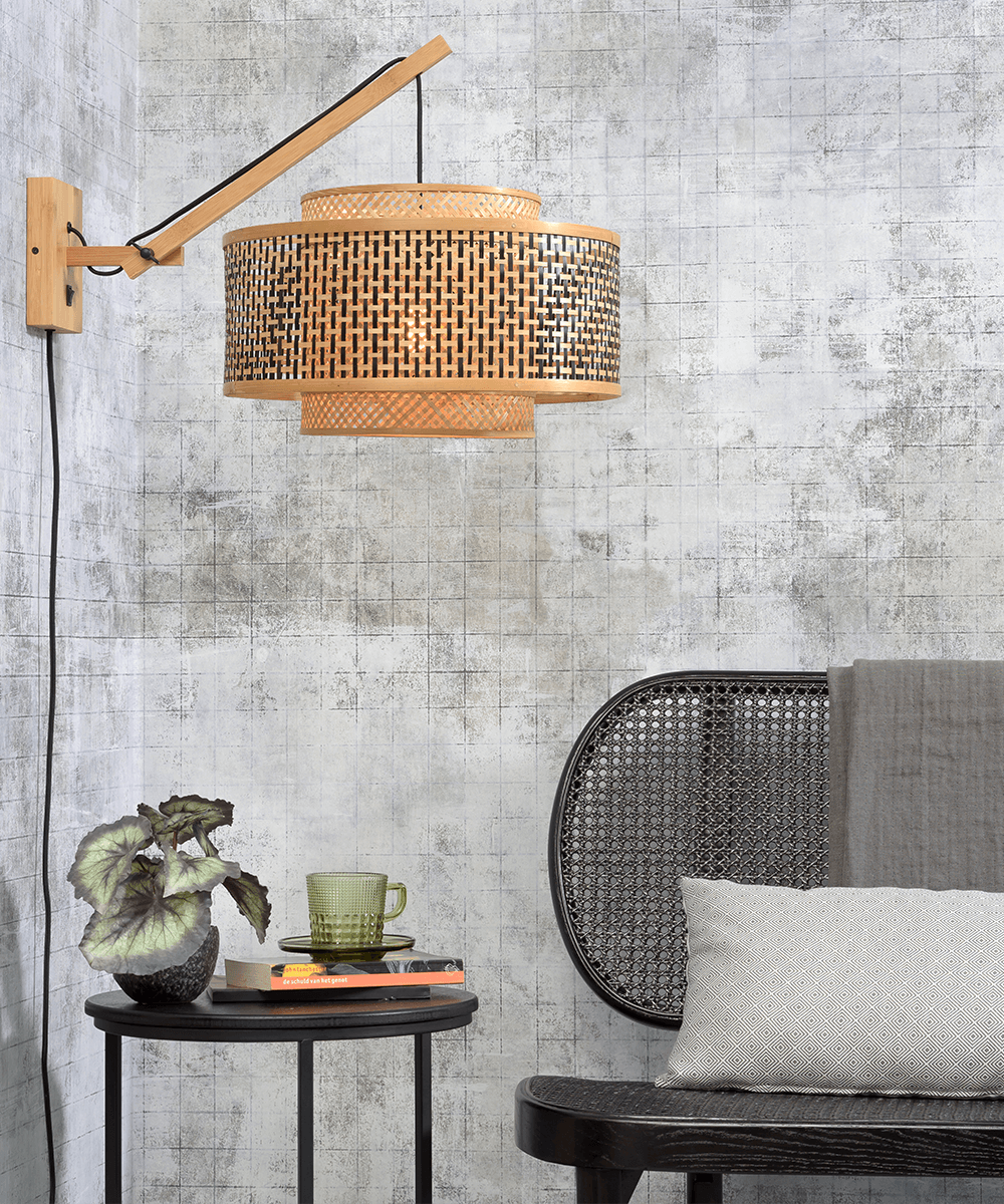 Wall Lamp - BHUTAN - Bamboo - Short Arm - Natural