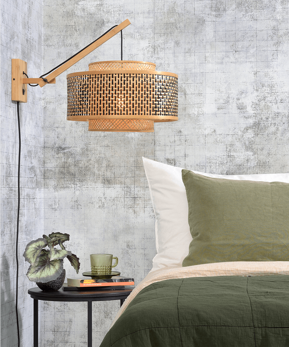 Wall Lamp - BHUTAN - Bamboo - Short Arm - Natural