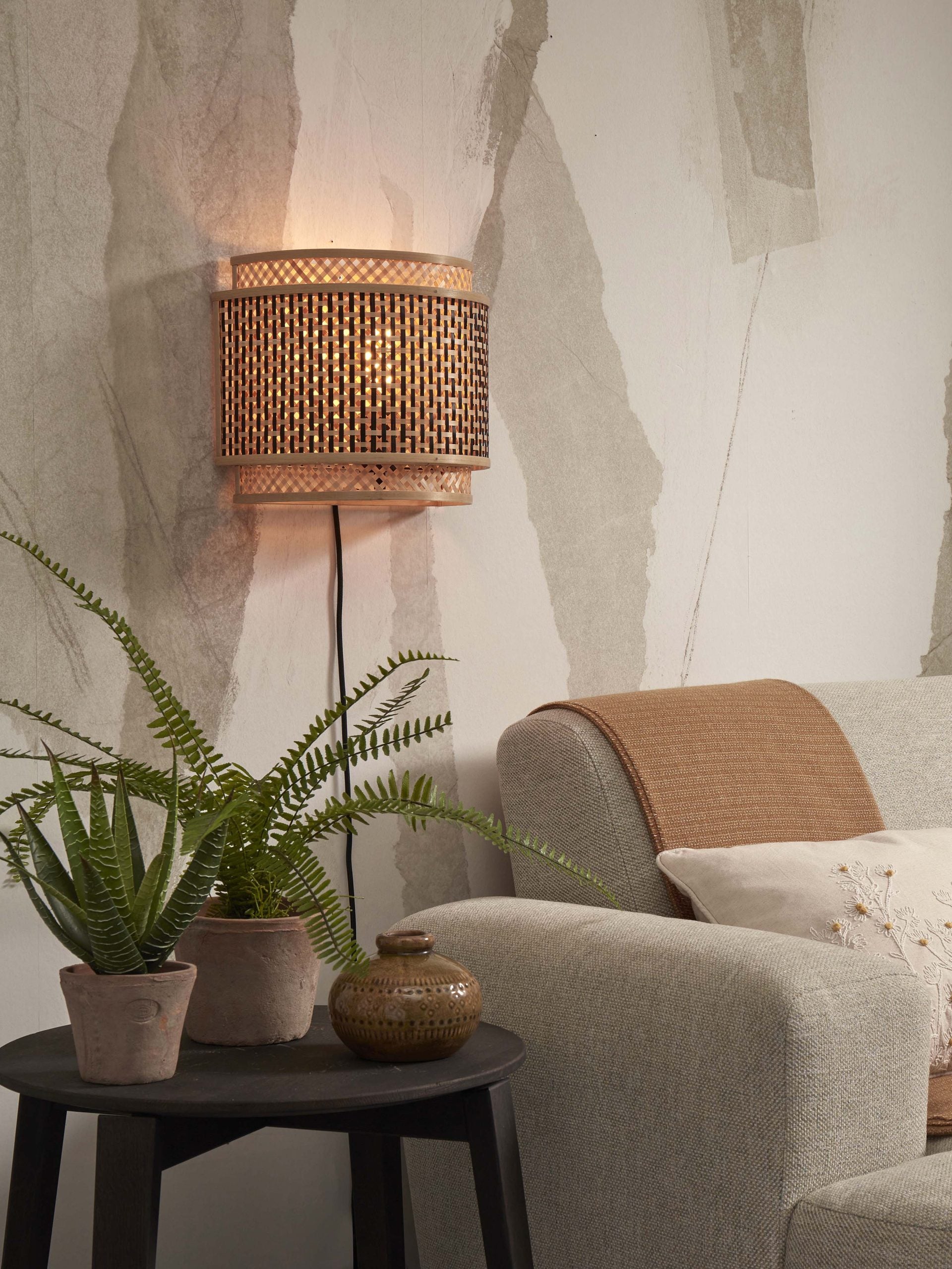Wall Lamp - BHUTAN - Bamboo / Round