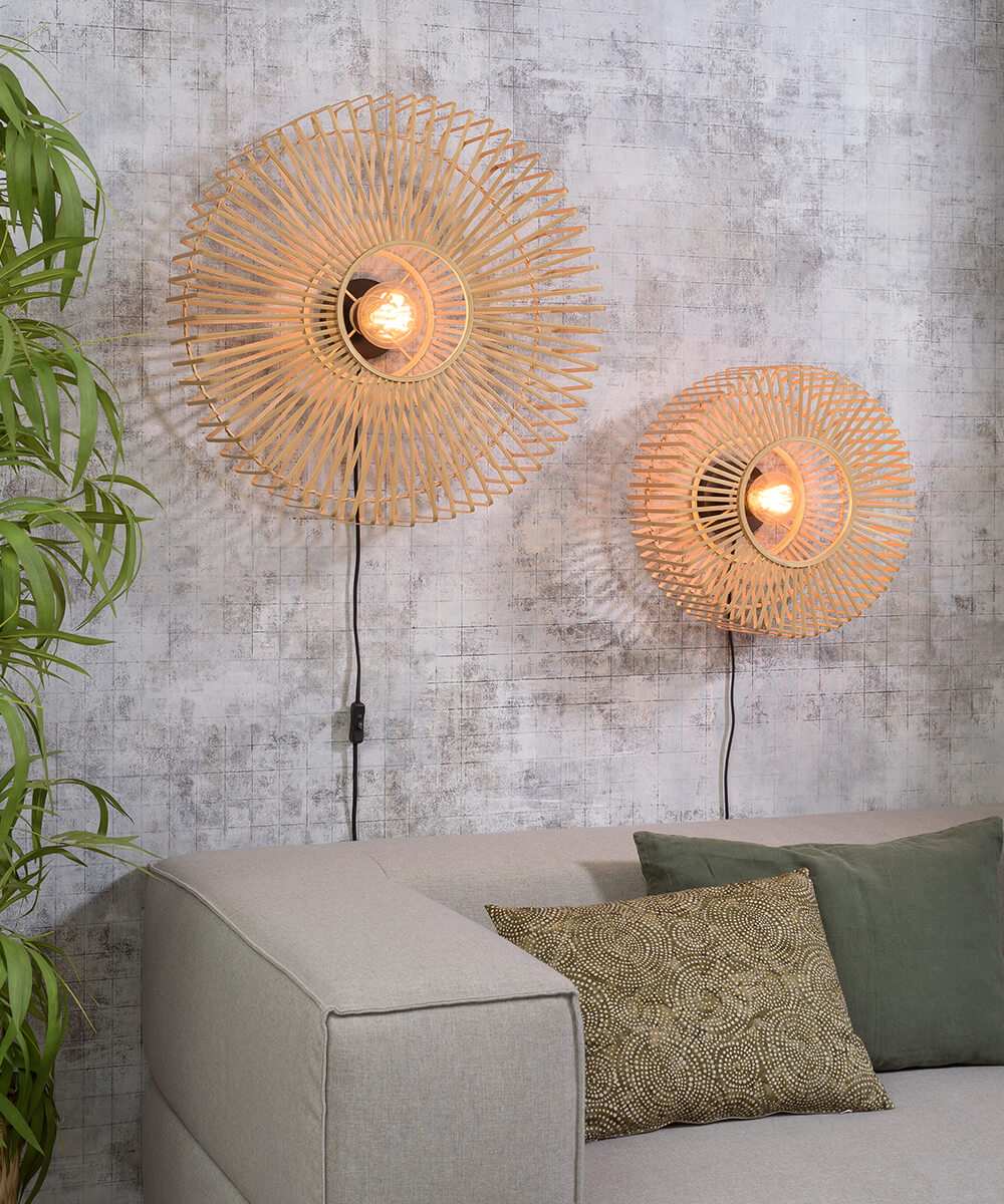 Wall Lamp - BROMO - Bamboo - Round