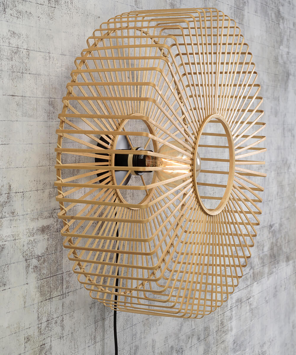 Wall Lamp - BROMO - Bamboo - Round