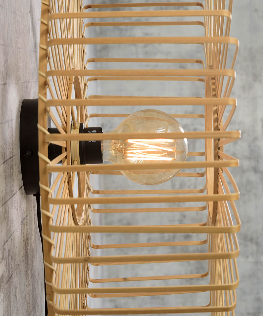 Wall Lamp - BROMO - Bamboo - Round