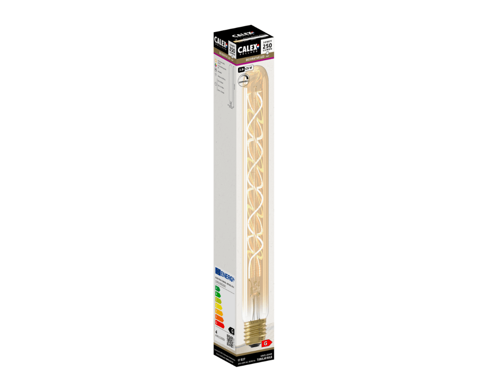 calex led lamp lightbulb tube 30 x 3 cm e27 1001000200 package