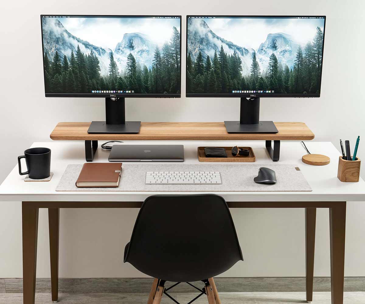 dual desk shelf oakywood oak 5