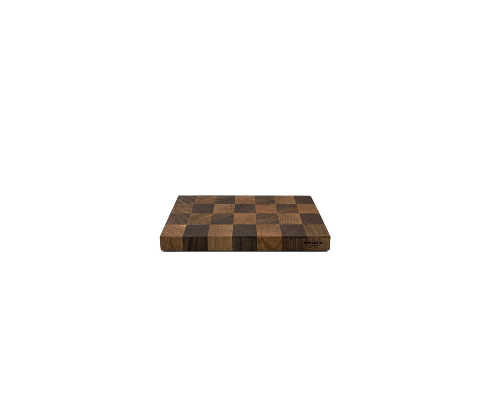 Kopshout Snijplank met Patroon van Twee Houtsoorten