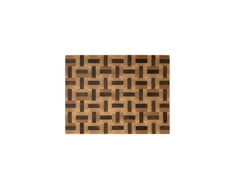 Kopshout Snijplank met Patroon van Twee Houtsoorten