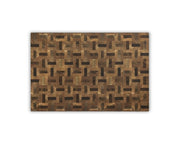 Kopshout Snijplank met Patroon van Twee Houtsoorten