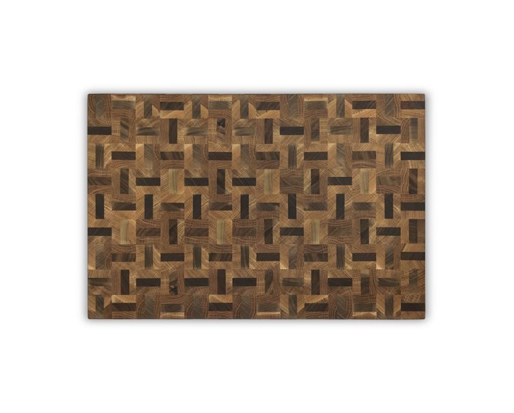 End-Grain Dual Wood Patterned Cutting Board