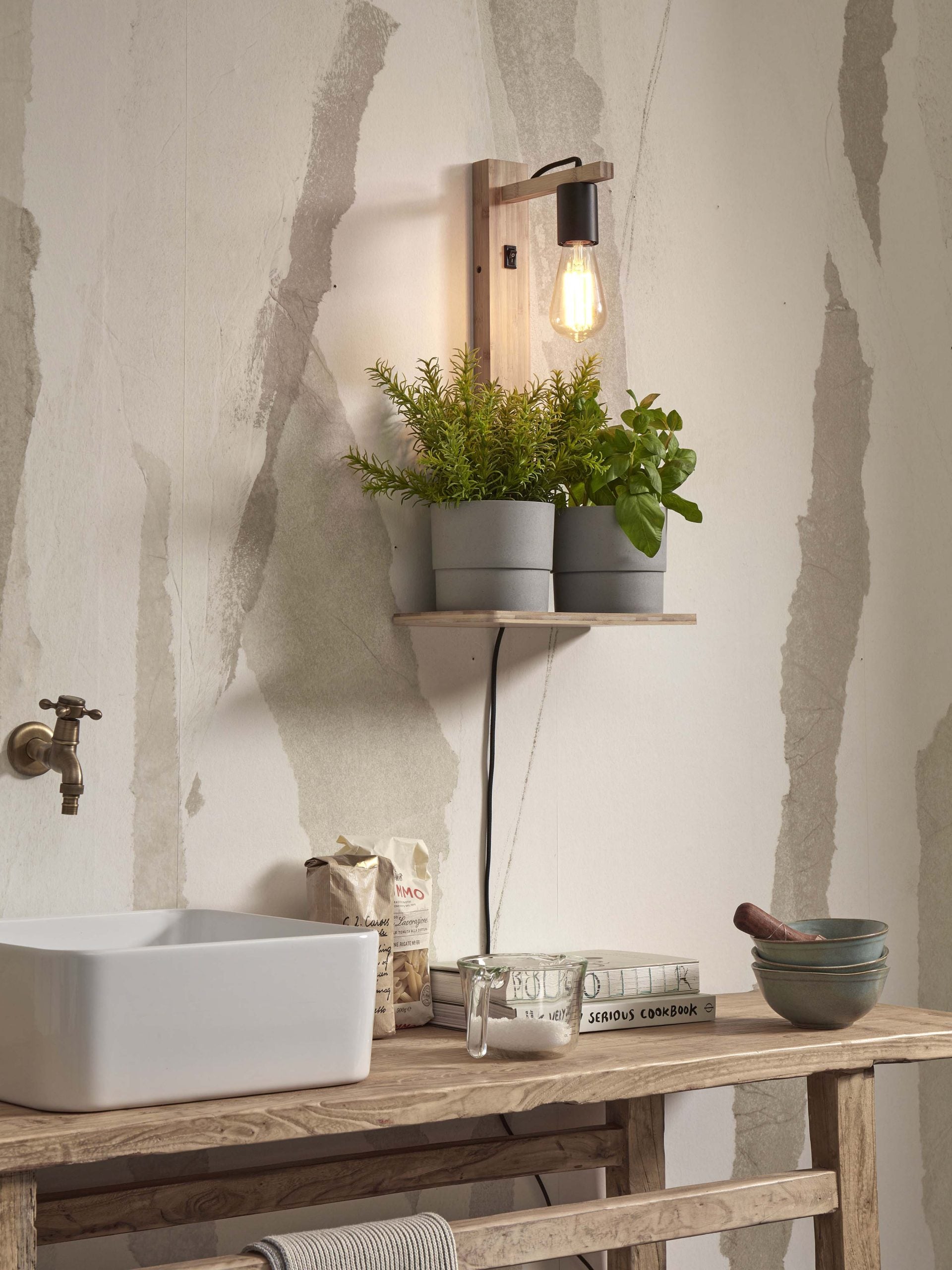 Wall Lamp - FLORES - Bamboo