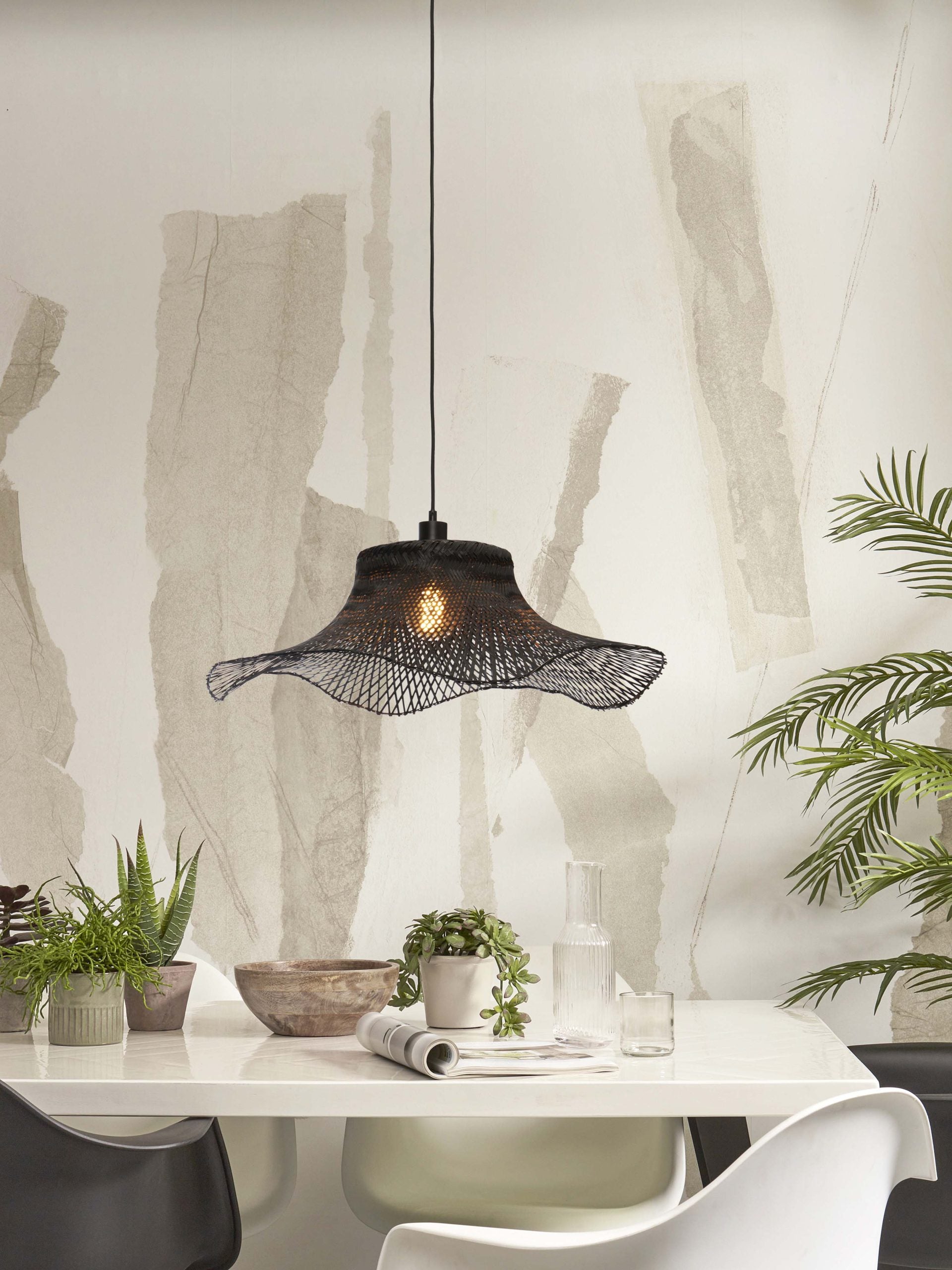 Hanging Lamp - IBIZA - Bamboo - Wavy