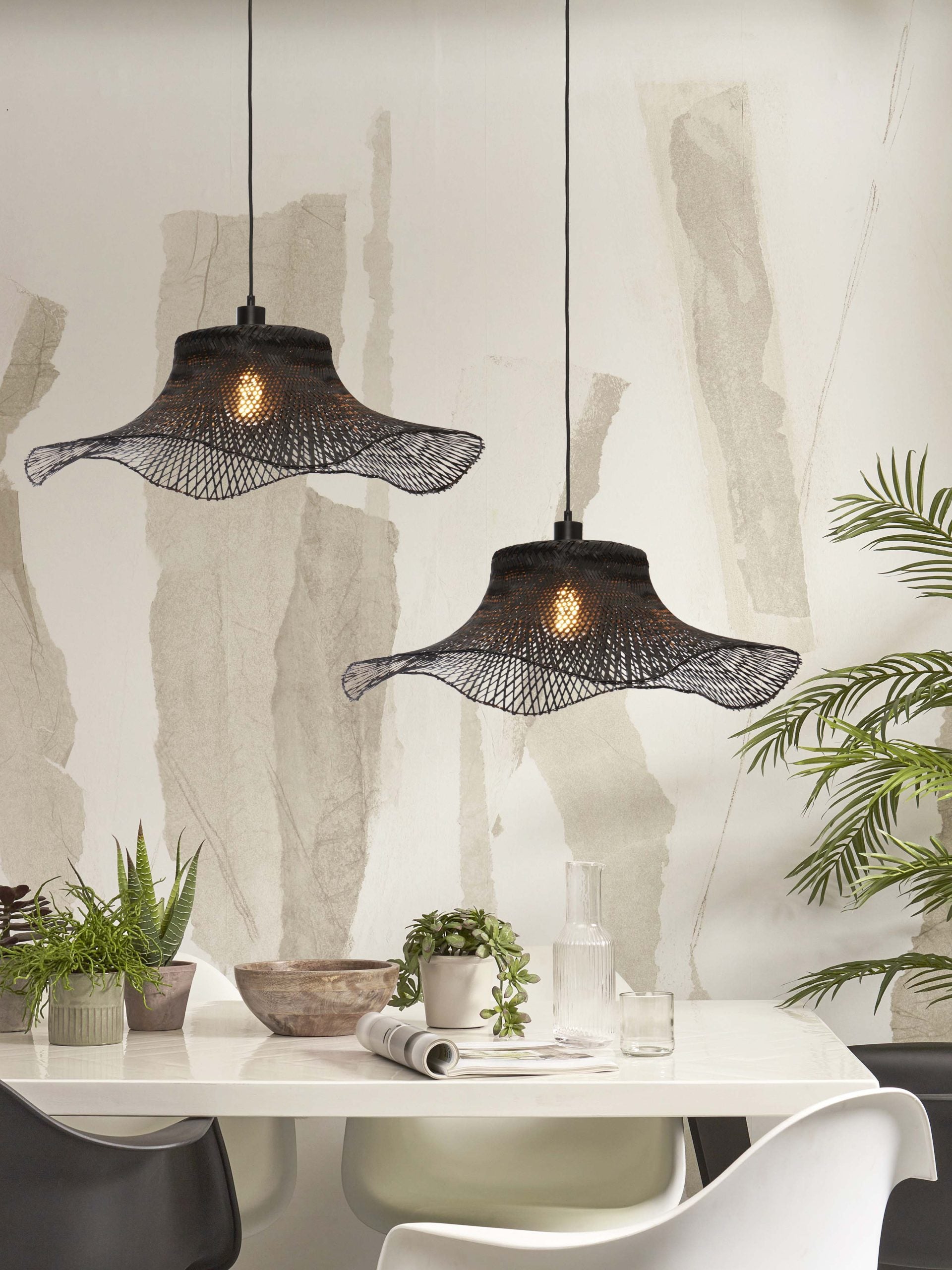 Hanging Lamp - IBIZA - Bamboo - Wavy