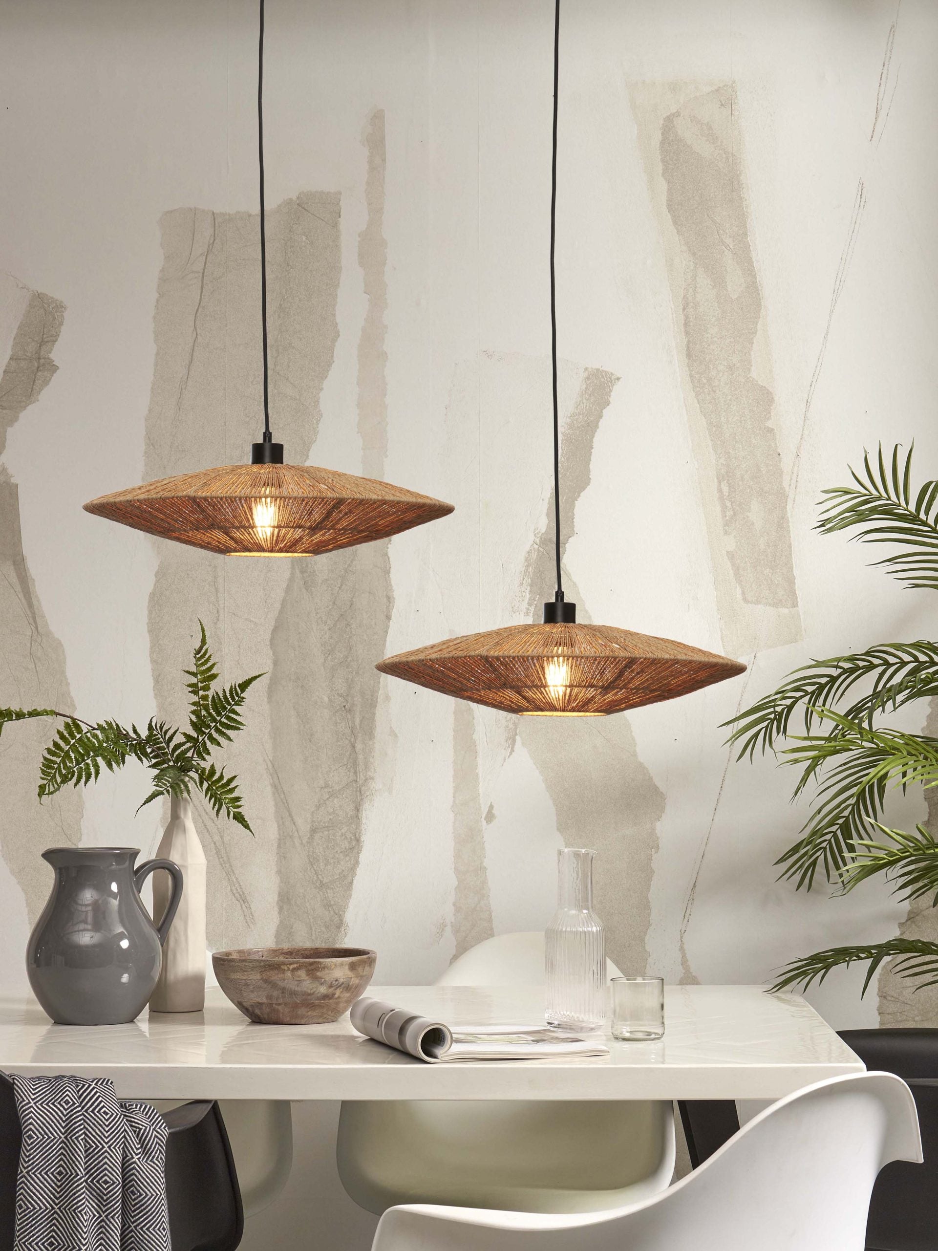 Hanging Lamp - IGUAZU - Jute / Disc