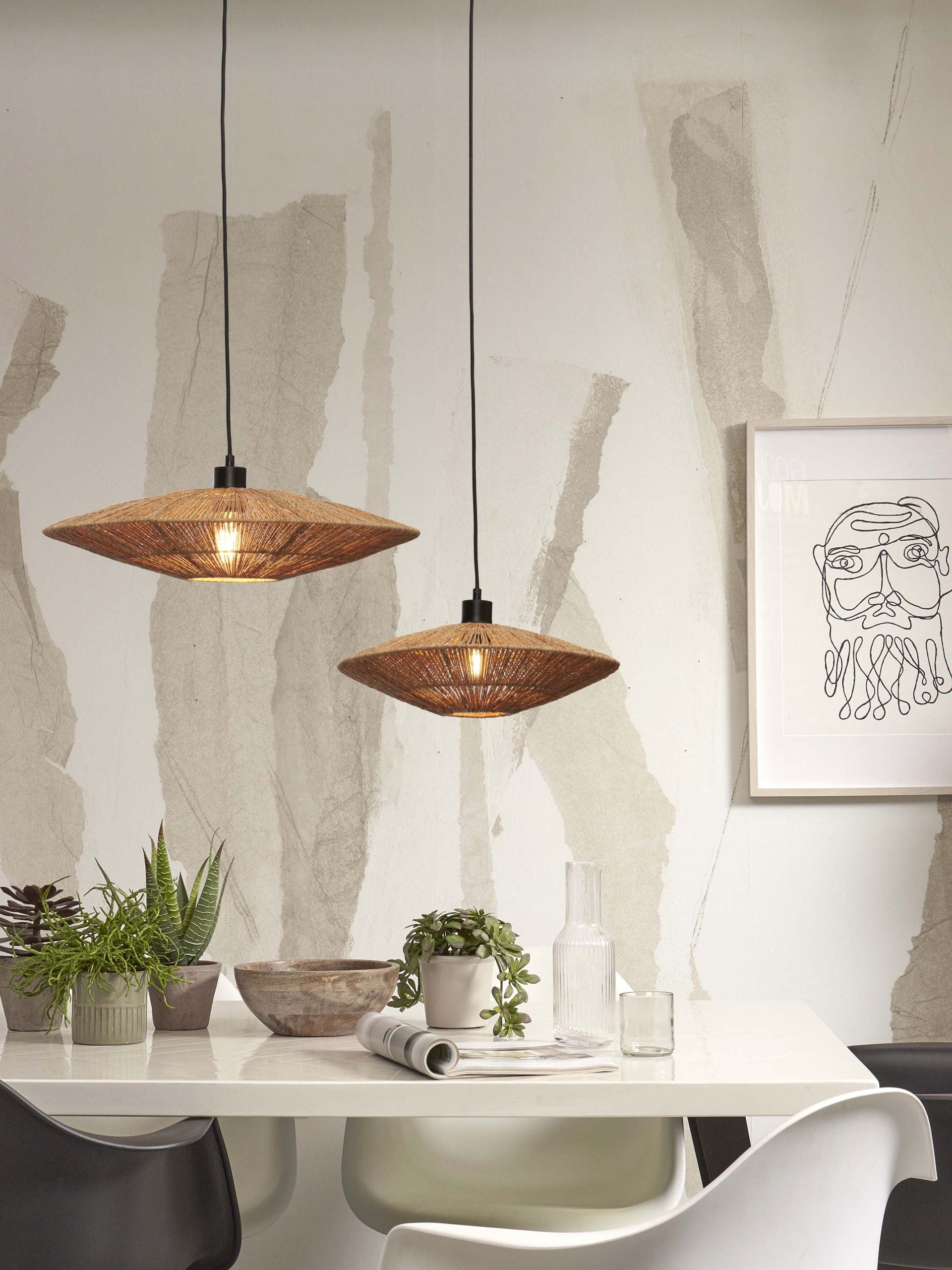 Hanging Lamp - IGUAZU - Jute / Disc