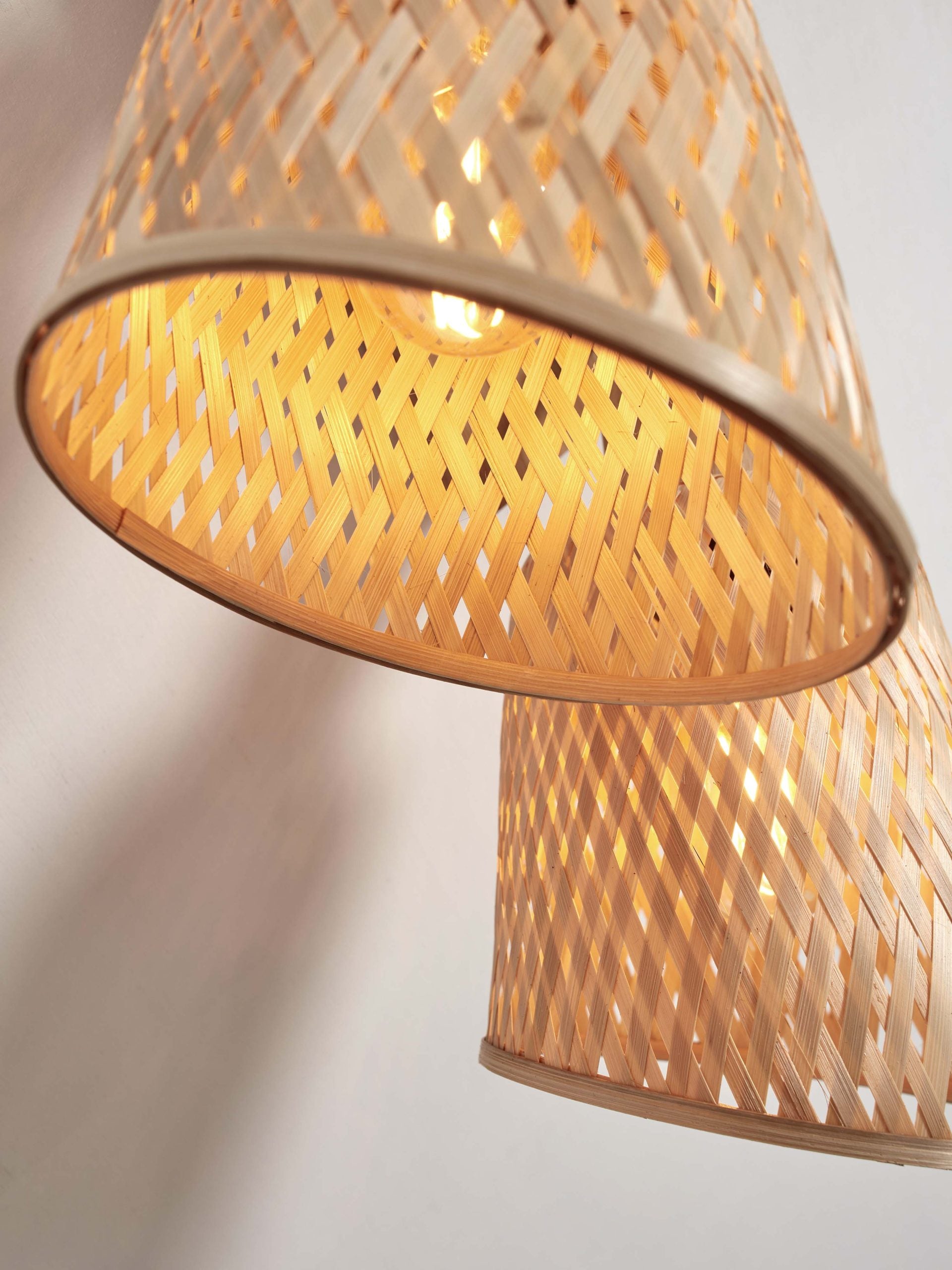 Ceiling Lamp - JAVA - 2-Shade - Bamboo