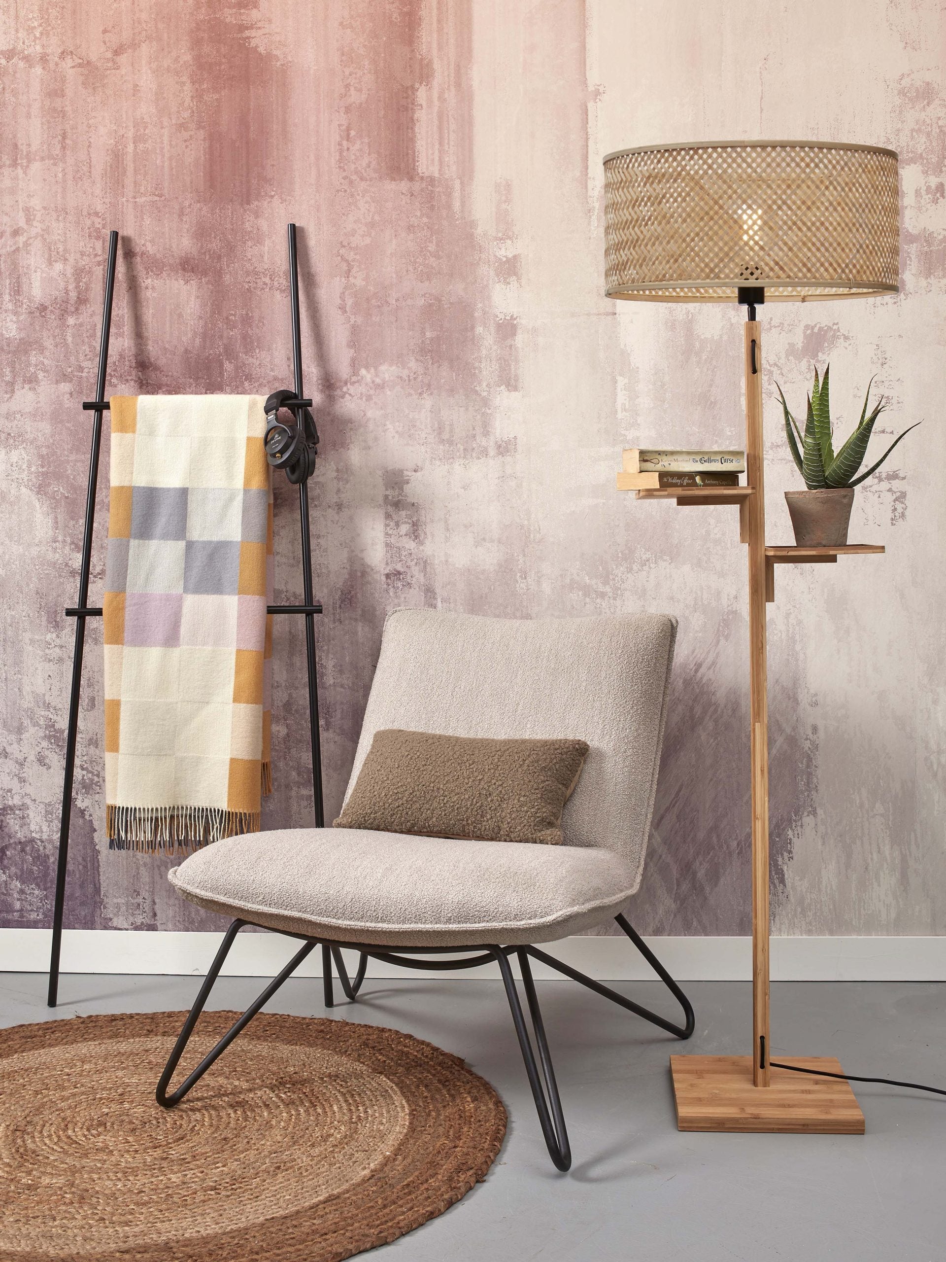 Floor Lamp with shelves - JAVA - Bamboo