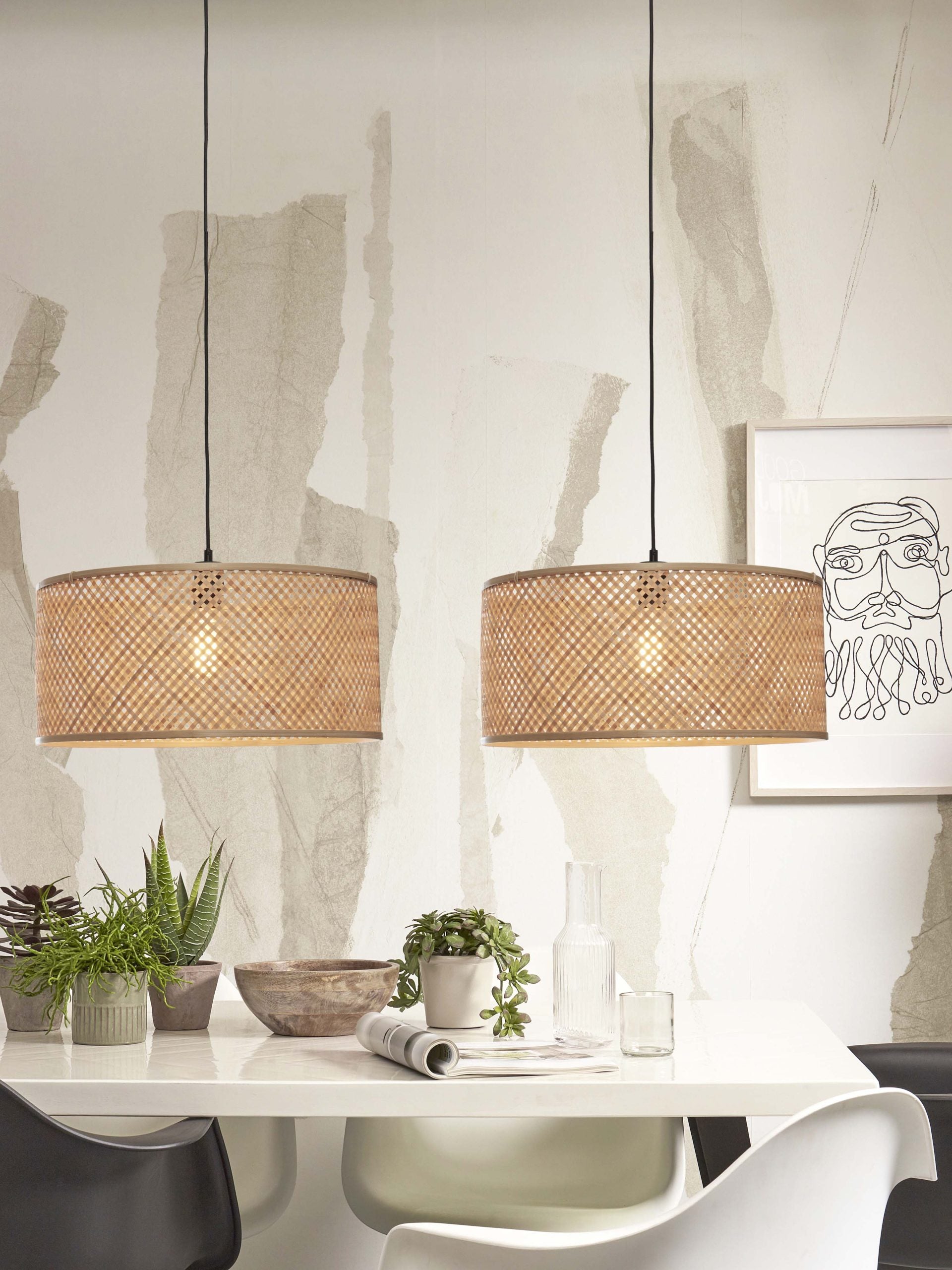 Hanglamp - JAVA - Bamboe - Rond / Recht