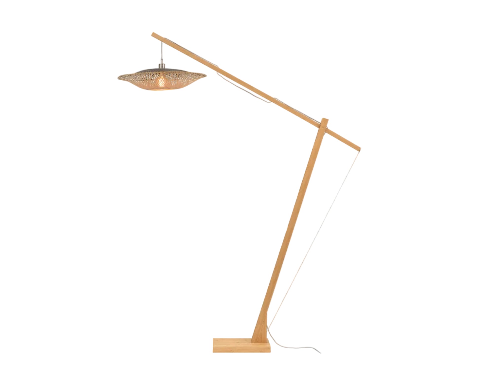 Bambpp floor lamp with a modern design on a white background