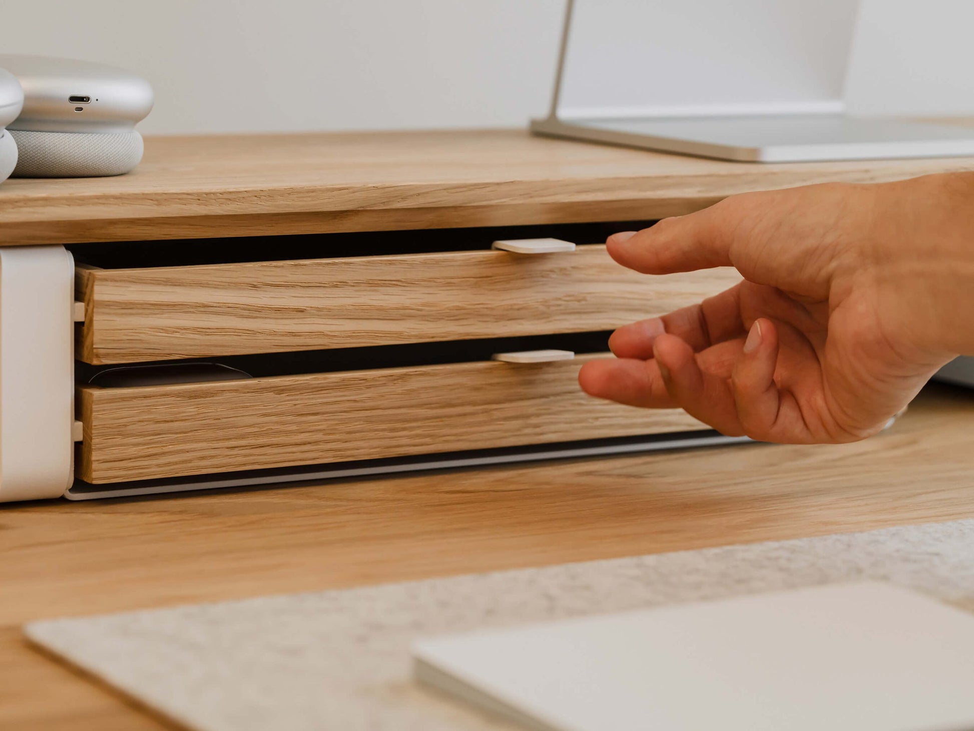 large modular drawer dual desk shelf add on