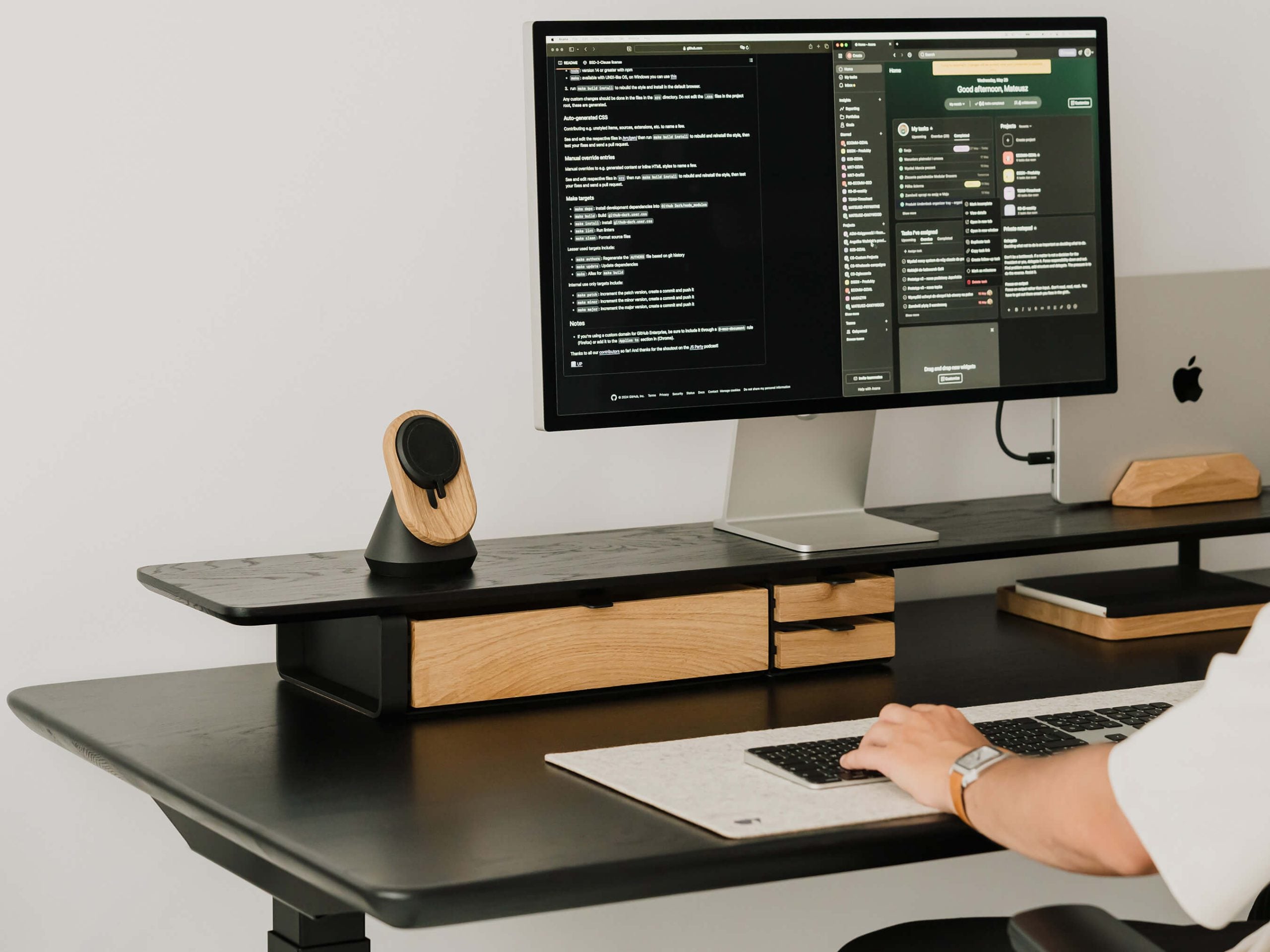 large modular drawer dual desk shelf add on