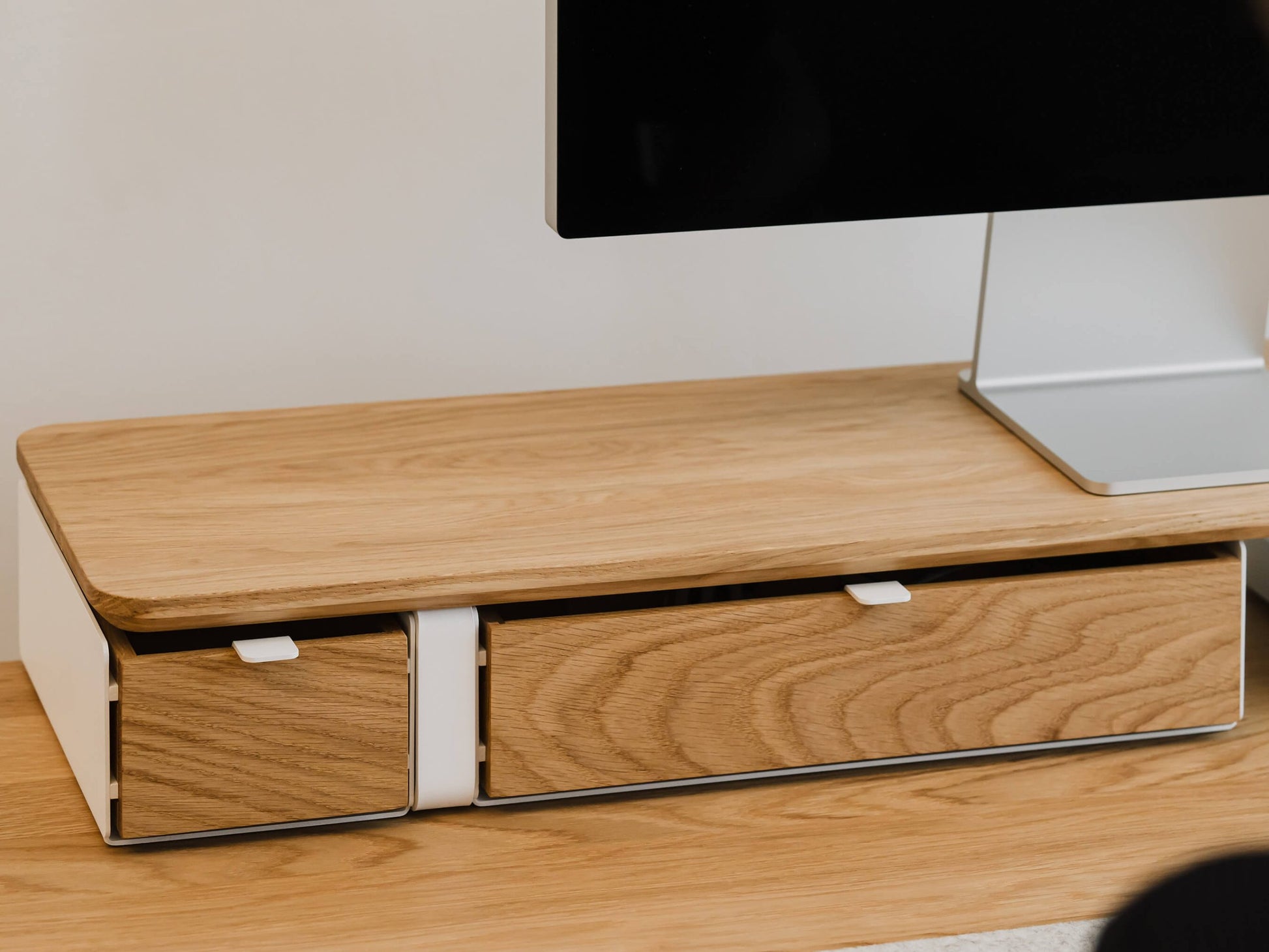 large modular drawer dual desk shelf add on