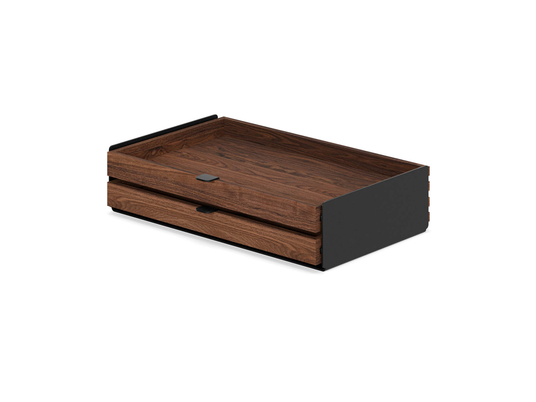 large modular drawer walnut dual black legs dual desk shelf add on oakywood