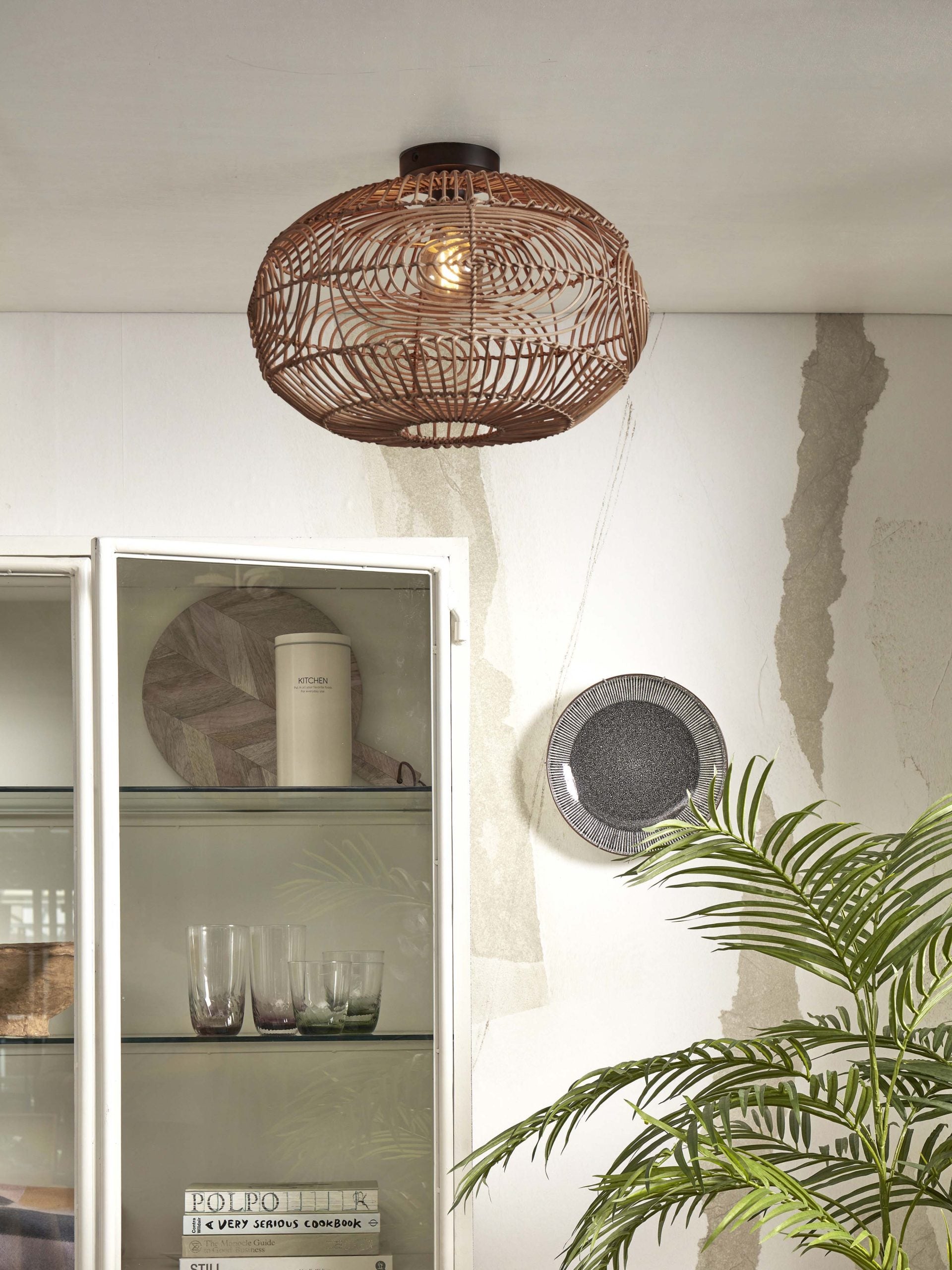 Ceiling Lamp - MADEIRA - Rattan / Ellipse