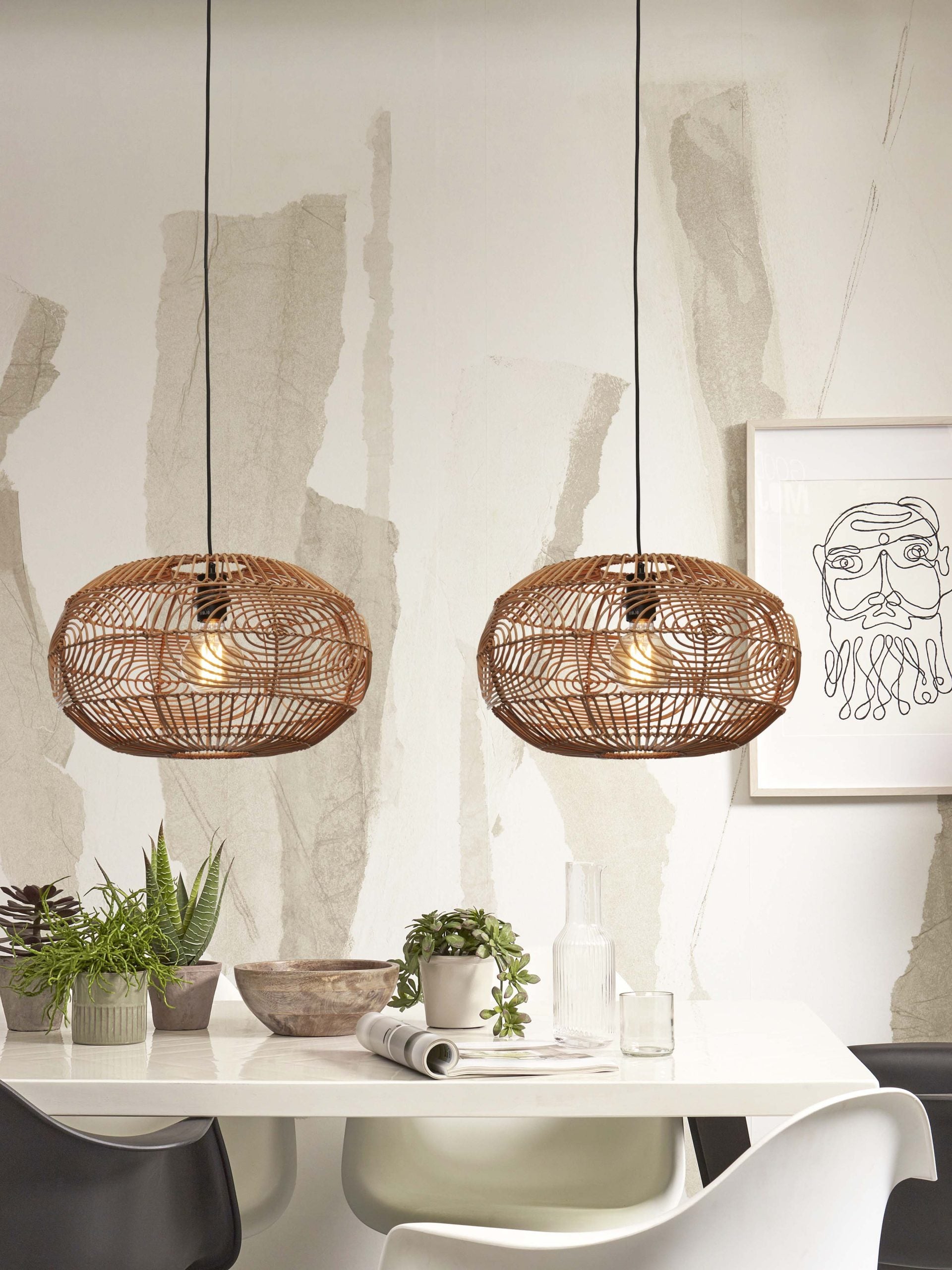 Hanging Lamp - MADEIRA - Rattan / Shade