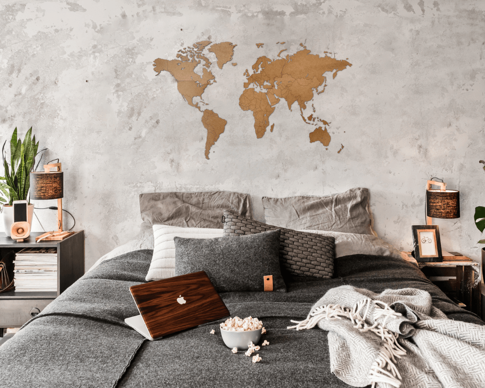 wooden world map diy brown hdf