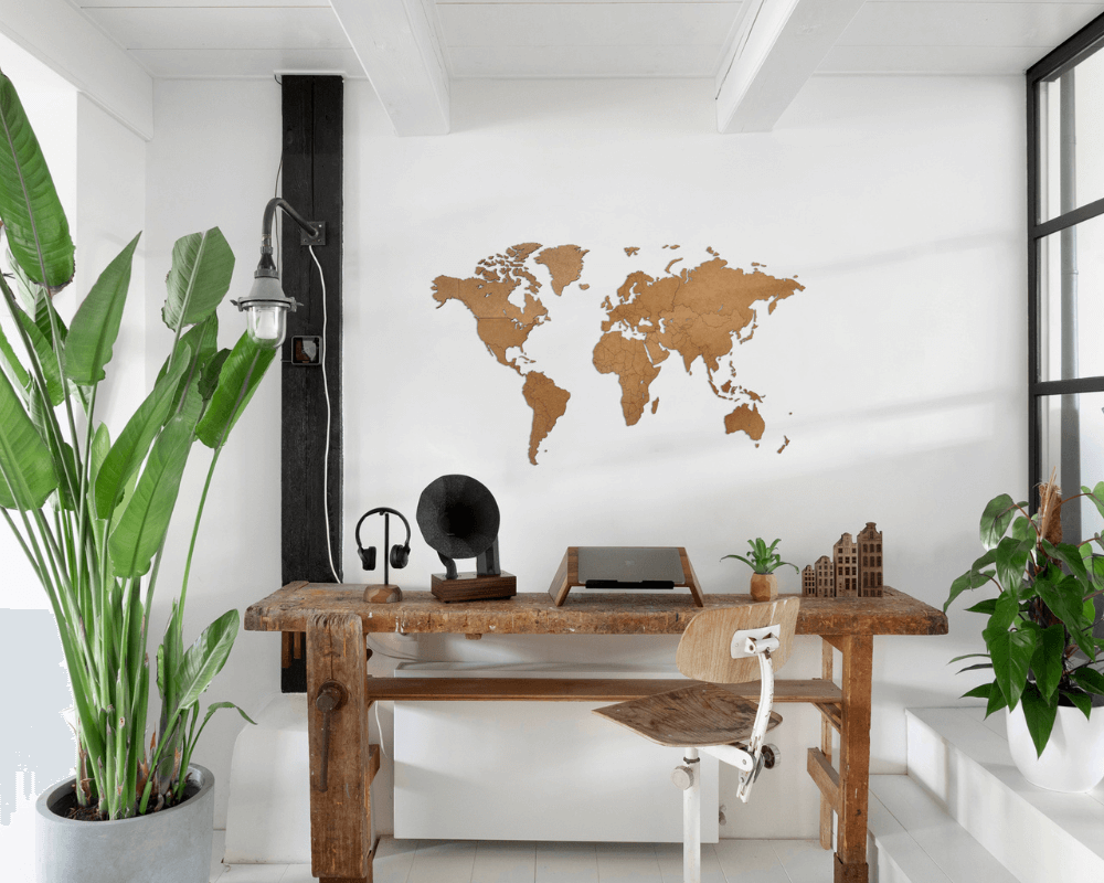 wooden world map diy brown hdf