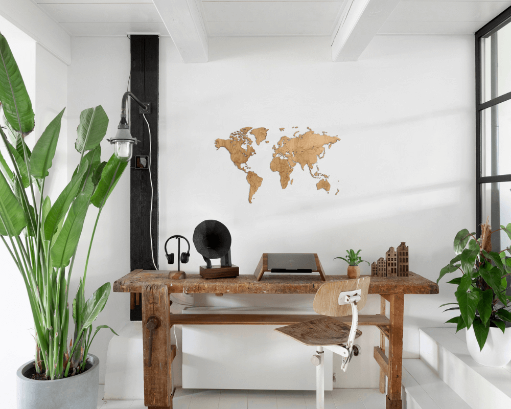 wooden world map diy oak
