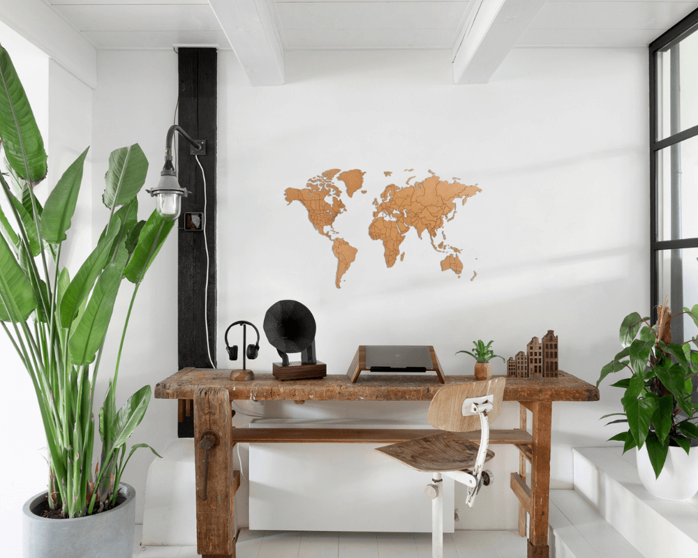 wooden world map true puzzle brown hdf