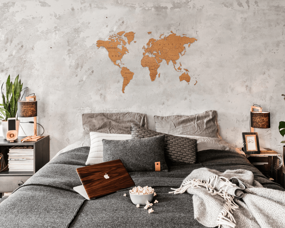 wooden world map true puzzle brown hdf