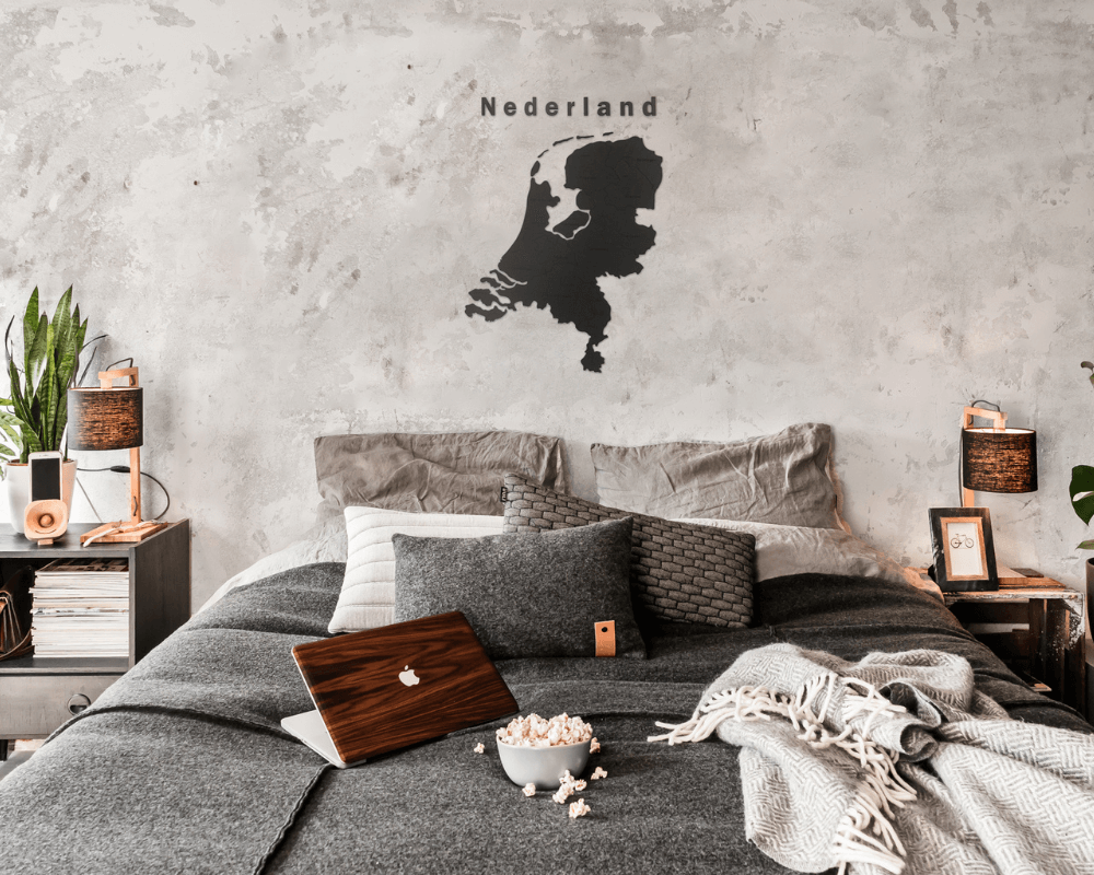 wooden country map the netherlands black hdf