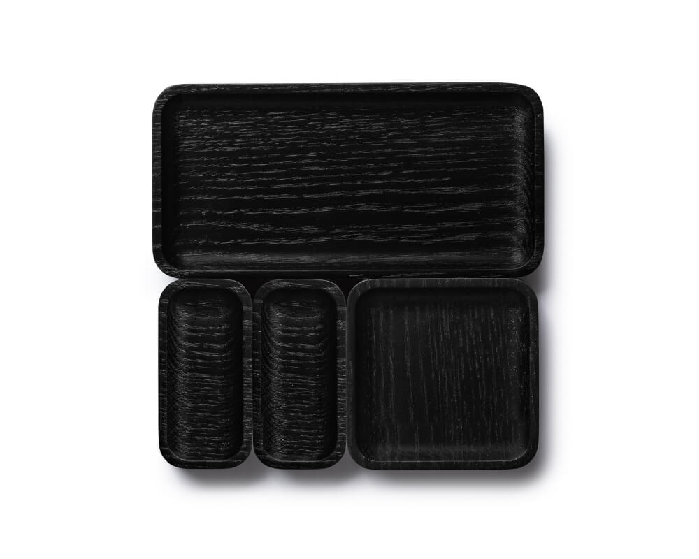 oakywood catchall tray mini 2pc set black small wooden amsterdam 1908blkss2pc 7