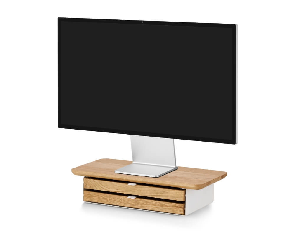 oakywood desk shelf mini oak white dual drawer wooden amsterdam 1303oakwdd 4