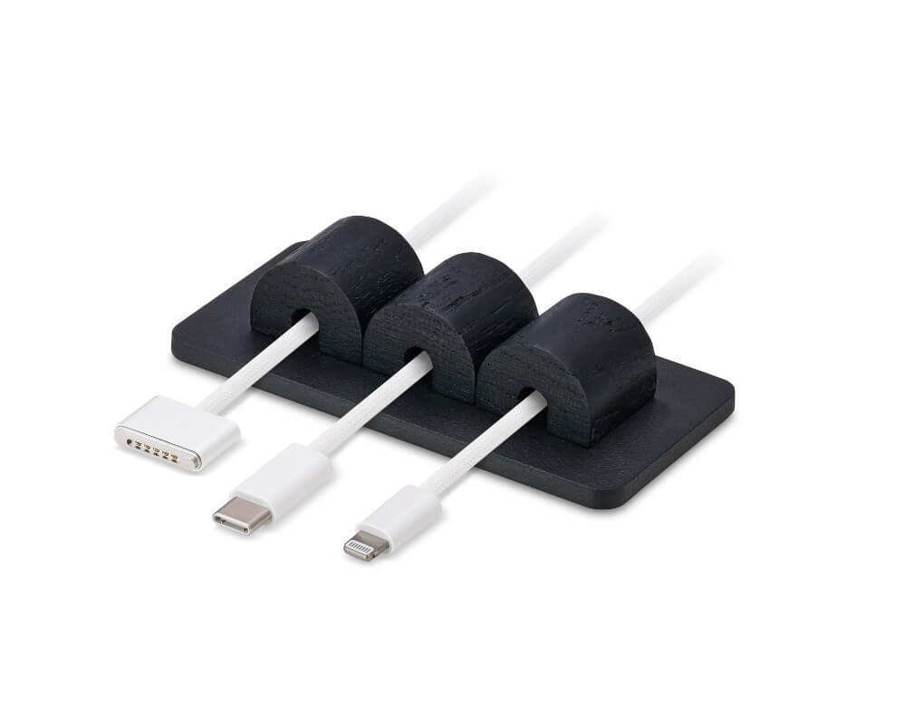 oakywood magnetic cable holder black black wooden amsterdam 1910blkblk 2