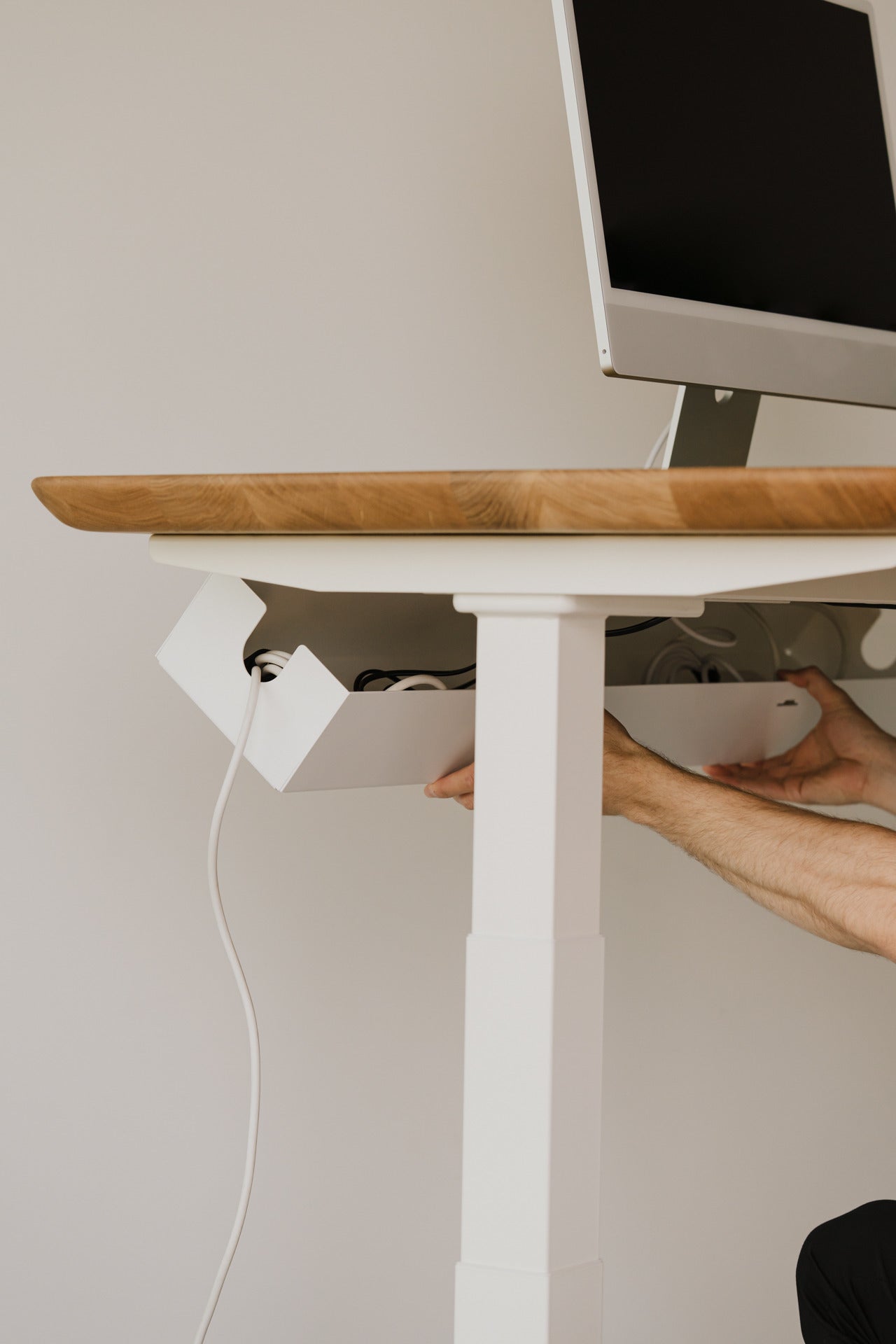 underdesk organizer tray white
