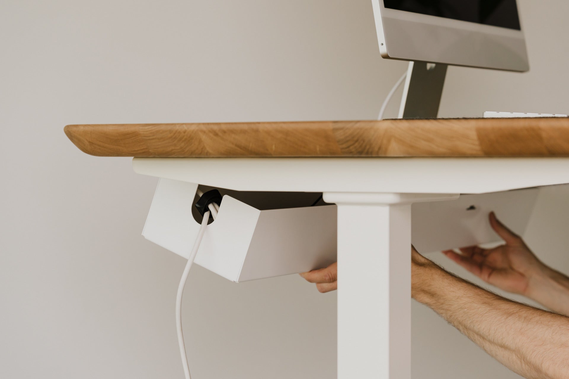 underdesk organizer tray white