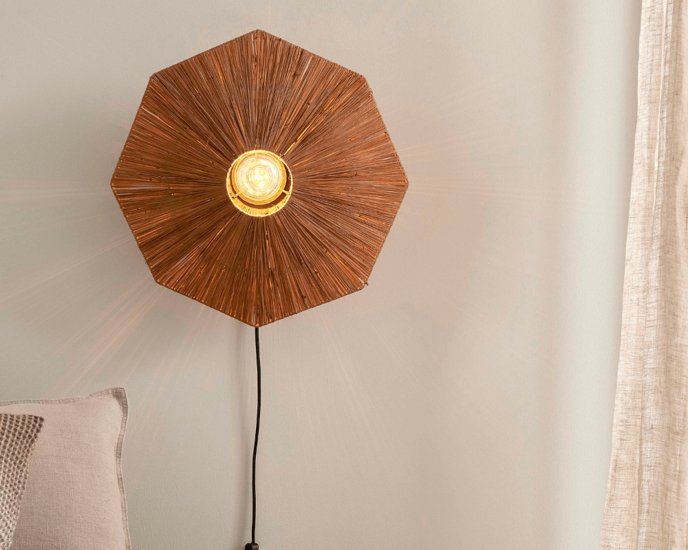 wall lamp panama raffia