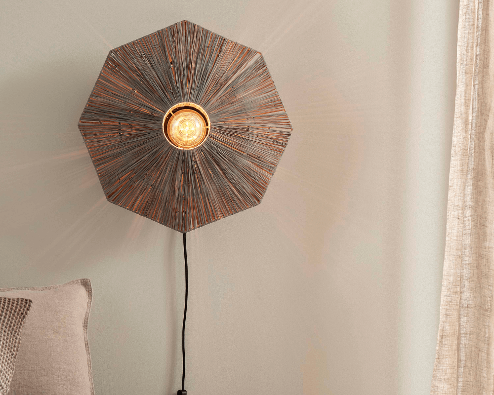 wall lamp panama raffia