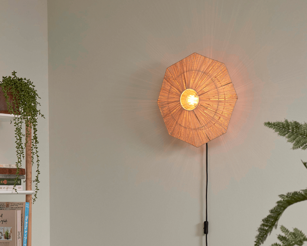 wall lamp panama raffia