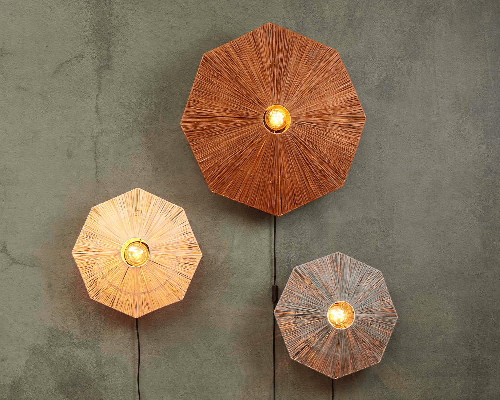 wall lamp panama raffia
