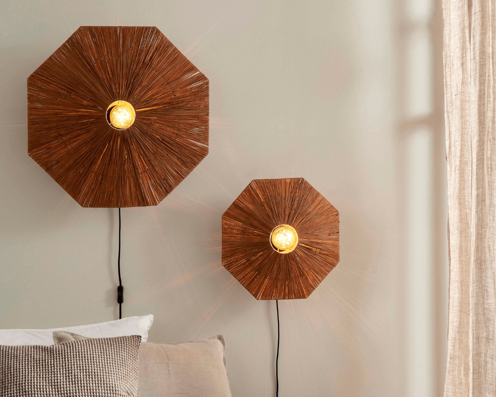 wall lamp panama raffia