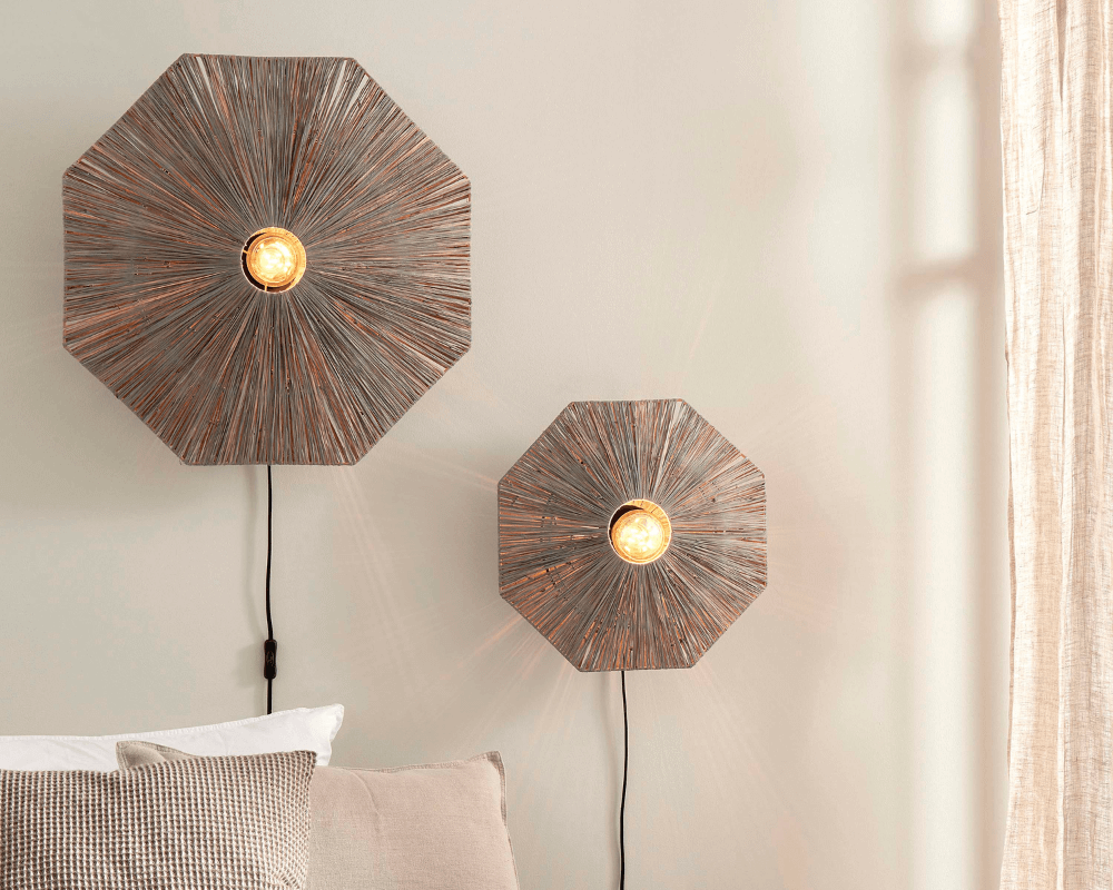 wall lamp panama raffia