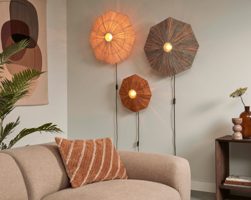 wall lamp panama raffia