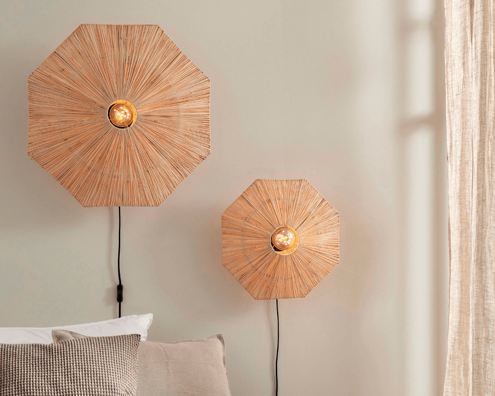 wall lamp panama raffia