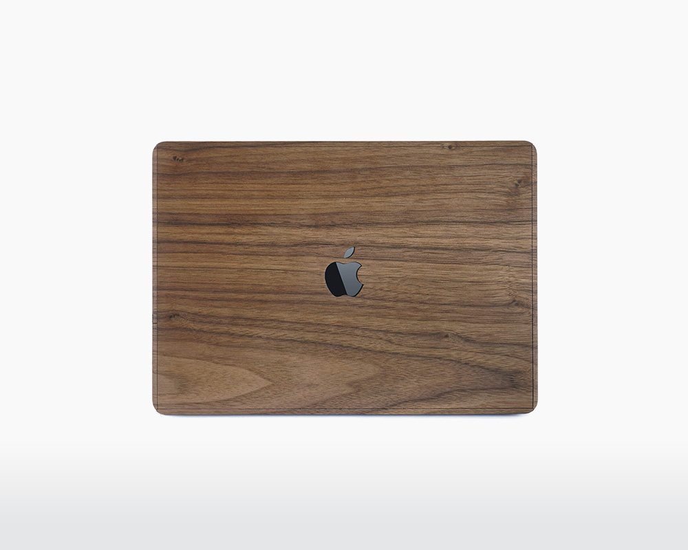 rauw wooden apple macbook cover walnut