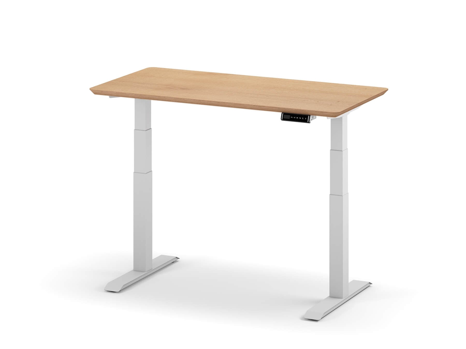 standing desk oak veneer white legs