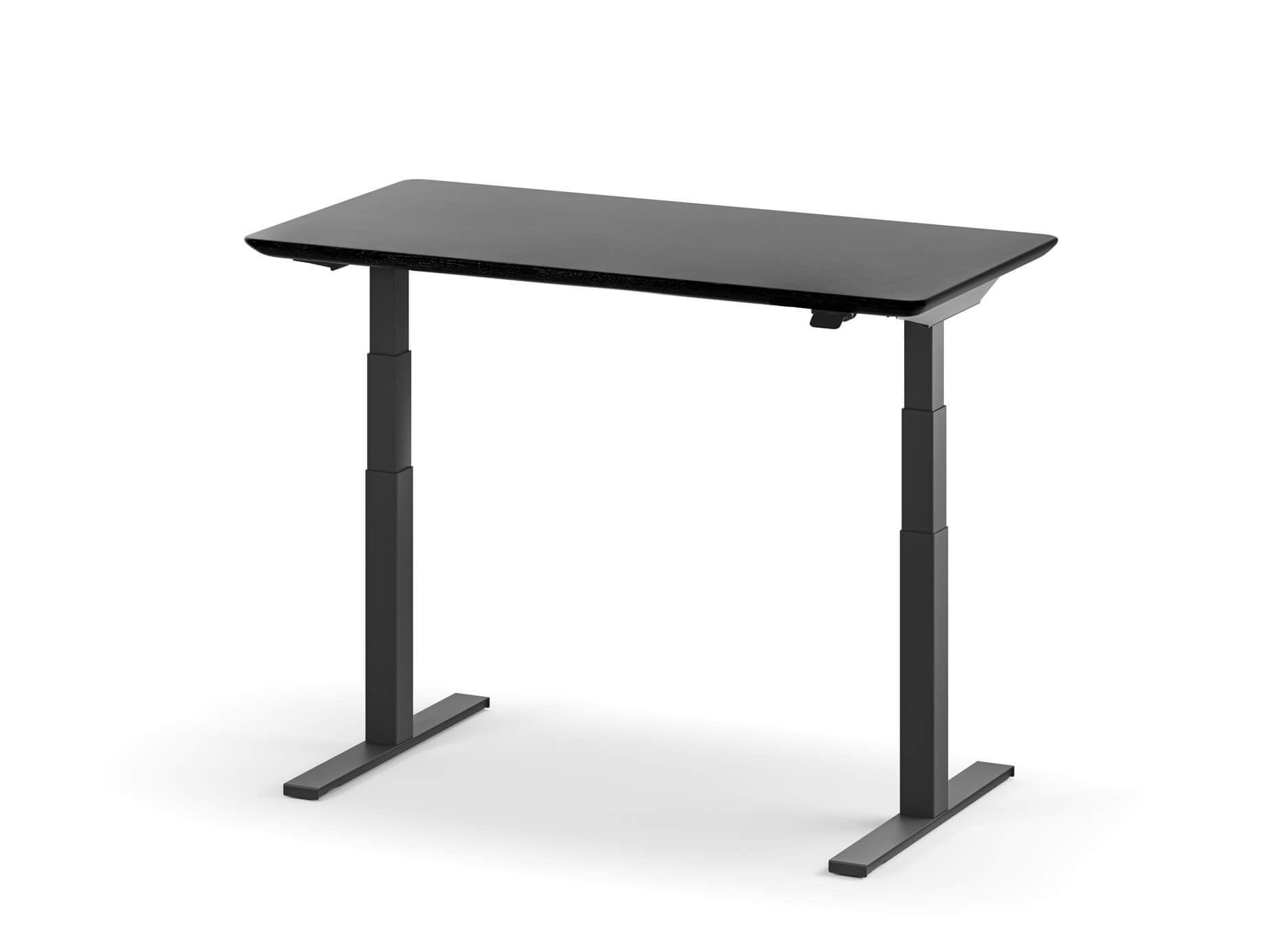 standing desk black oak